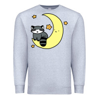 Heather Grey crescent moon raccoon Premium Sweatshirt - linhVisuals
