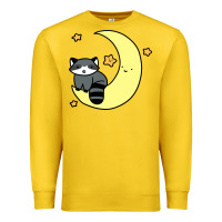 Lemon crescent moon raccoon Premium Sweatshirt - linhVisuals