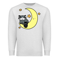 Oatmeal Heather crescent moon raccoon Premium Sweatshirt - linhVisuals
