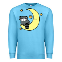 Ocean Blue crescent moon raccoon Premium Sweatshirt - linhVisuals