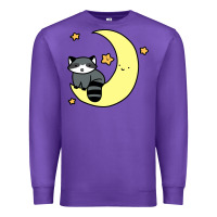 Purple crescent moon raccoon Premium Sweatshirt - linhVisuals