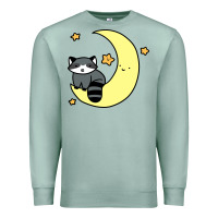 Seafoam crescent moon raccoon Premium Sweatshirt - linhVisuals