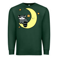 Sports Green crescent moon raccoon Premium Sweatshirt - linhVisuals