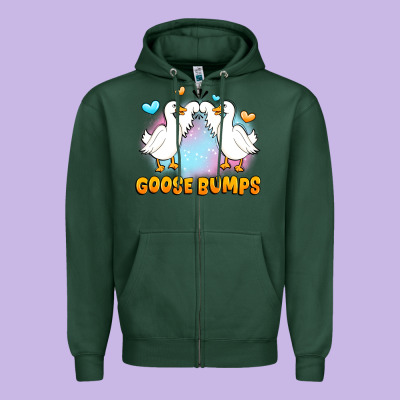 Goose Bumps Zipper Hoodie Designed By Jahusdesignshop