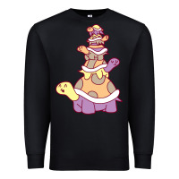 Black cute turtle stack Premium Sweatshirt - linhVisuals