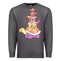 Charcoal Heather cute turtle stack Premium Sweatshirt - linhVisuals