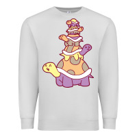 Dove Grey cute turtle stack Premium Sweatshirt - linhVisuals
