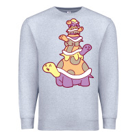 Heather Grey cute turtle stack Premium Sweatshirt - linhVisuals