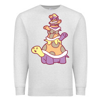 Oatmeal Heather cute turtle stack Premium Sweatshirt - linhVisuals