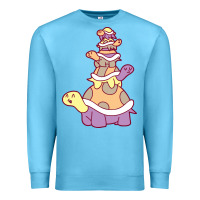 Ocean Blue cute turtle stack Premium Sweatshirt - linhVisuals