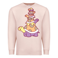 Pale Pink cute turtle stack Premium Sweatshirt - linhVisuals