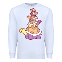 White cute turtle stack Premium Sweatshirt - linhVisuals