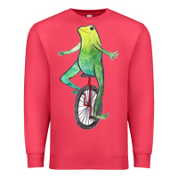 Cardinal dat boi watercolor unicycle frog Premium Sweatshirt - linhVisuals