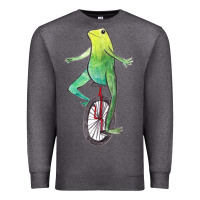 Charcoal Heather dat boi watercolor unicycle frog Premium Sweatshirt - linhVisuals