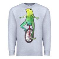 Heather Grey dat boi watercolor unicycle frog Premium Sweatshirt - linhVisuals