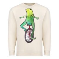 Sandshell dat boi watercolor unicycle frog Premium Sweatshirt - linhVisuals