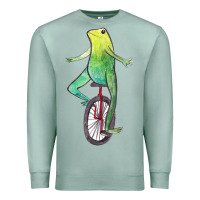 Seafoam dat boi watercolor unicycle frog Premium Sweatshirt - linhVisuals