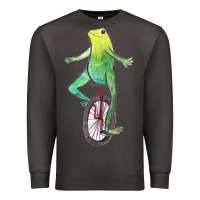 Smoke dat boi watercolor unicycle frog Premium Sweatshirt - linhVisuals