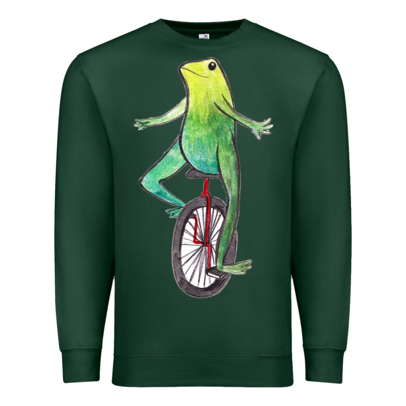 Dat Boi Watercolor Unicycle Frog Premium Sweatshirt by linhVisuals | Teevron