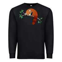 Black red panda sleeping Premium Sweatshirt - linhVisuals
