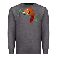 Charcoal Heather red panda sleeping Premium Sweatshirt - linhVisuals
