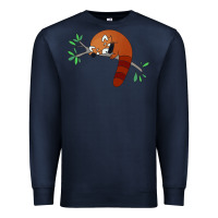 Navy red panda sleeping Premium Sweatshirt - linhVisuals