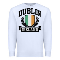 White dublin ireland Premium Sweatshirt - linhVisuals