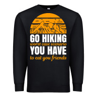 Black hiking t  shirt go hiking Premium Sweatshirt - linhVisuals