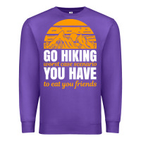 Purple hiking t  shirt go hiking Premium Sweatshirt - linhVisuals