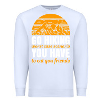 White hiking t  shirt go hiking Premium Sweatshirt - linhVisuals