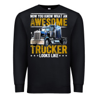 Black awesome trucker big rig semi trailer truck driver gift men tank top Premium Sweatshirt - linhVisuals