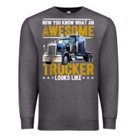 Charcoal Heather awesome trucker big rig semi trailer truck driver gift men tank top Premium Sweatshirt - linhVisuals