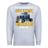 Heather Grey awesome trucker big rig semi trailer truck driver gift men tank top Premium Sweatshirt - linhVisuals