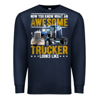 Navy awesome trucker big rig semi trailer truck driver gift men tank top Premium Sweatshirt - linhVisuals