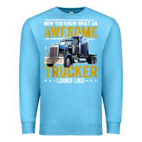Ocean Blue awesome trucker big rig semi trailer truck driver gift men tank top Premium Sweatshirt - linhVisuals