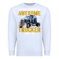 White awesome trucker big rig semi trailer truck driver gift men tank top Premium Sweatshirt - linhVisuals