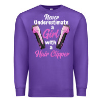 Purple barber shirts for women   funny hairdresser barber t shirt Premium Sweatshirt - linhVisuals