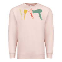 Pale Pink barber vintage hairdresser hairstylist cosmetologist t shirt Premium Sweatshirt - linhVisuals