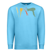Ocean Blue barber vintage hairdresser hairstylist cosmetologist t shirt Premium Sweatshirt - linhVisuals