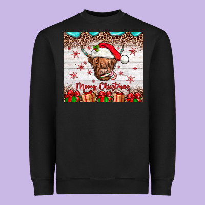 Merry Christmas Cow Heavyweight Sweatshirt Designed By Jahusdesignshop