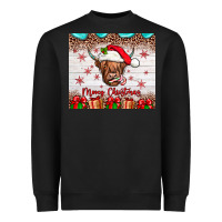 Black merry christmas cow Heavyweight Sweatshirt - JahusDesignShop