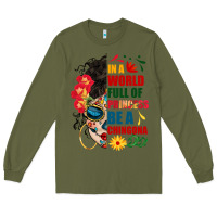 Army Green in a world full of princess be a chingona Long Sleeve Tee - BundleAndBundleShop