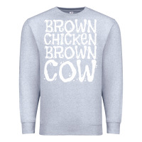 Heather Grey brown chicken brown cow Premium Sweatshirt - linhVisuals