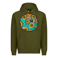 Army Green Round western pattern Premium Hoodie - Jasminsmagicworld