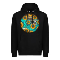 Black Round western pattern Premium Hoodie - Jasminsmagicworld