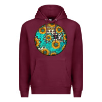 Burgundy Round western pattern Premium Hoodie - Jasminsmagicworld