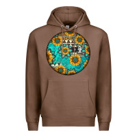 Chestnut Round western pattern Premium Hoodie - Jasminsmagicworld