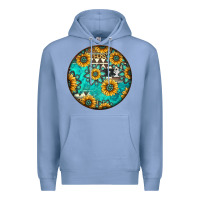 Colony Blue Round western pattern Premium Hoodie - Jasminsmagicworld