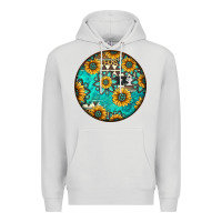 Dove Grey Round western pattern Premium Hoodie - Jasminsmagicworld