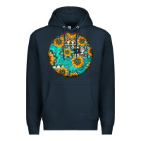 Navy Round western pattern Premium Hoodie - Jasminsmagicworld